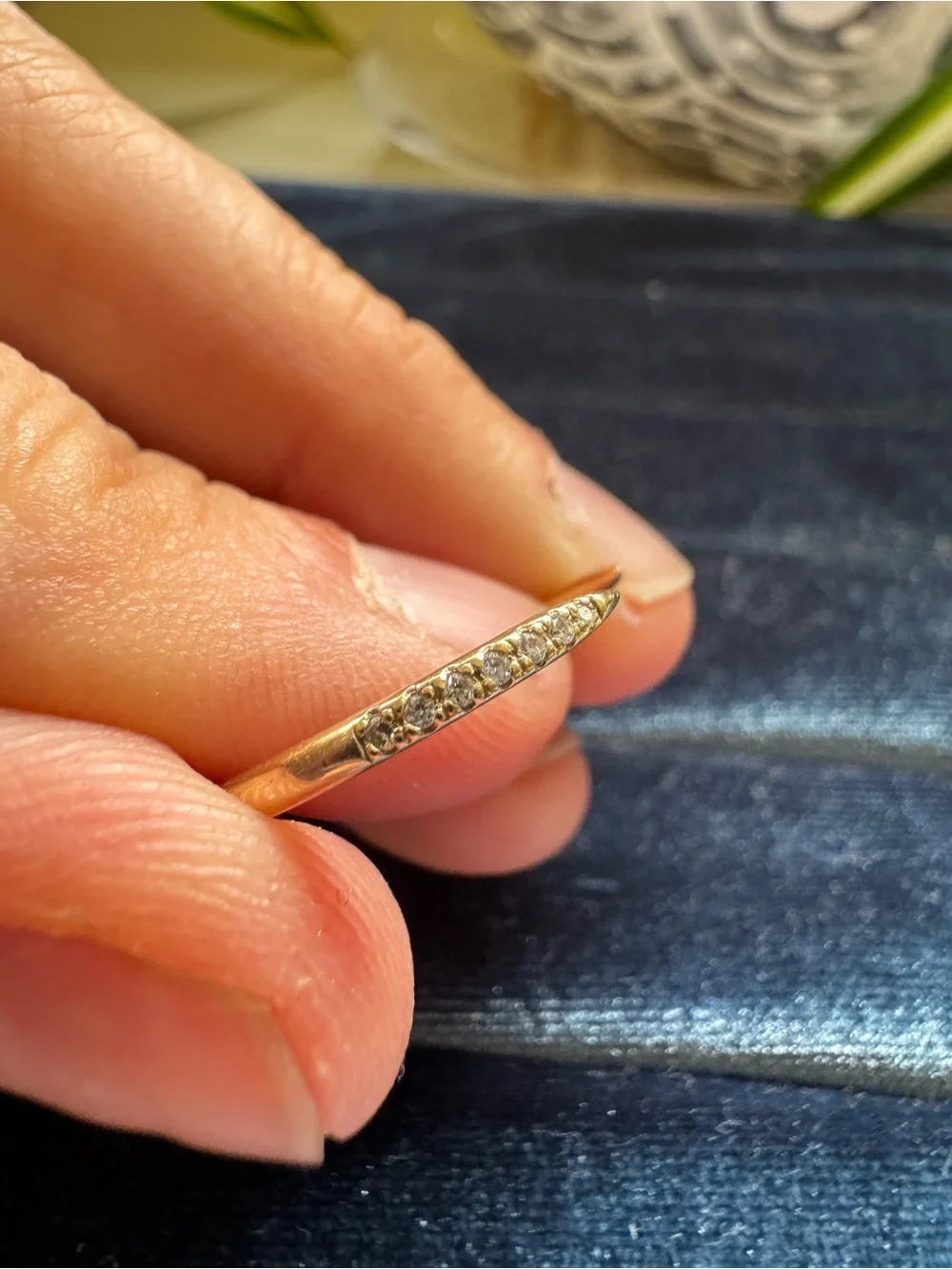 WWAKE Gold Micropavé Open Slice Ring